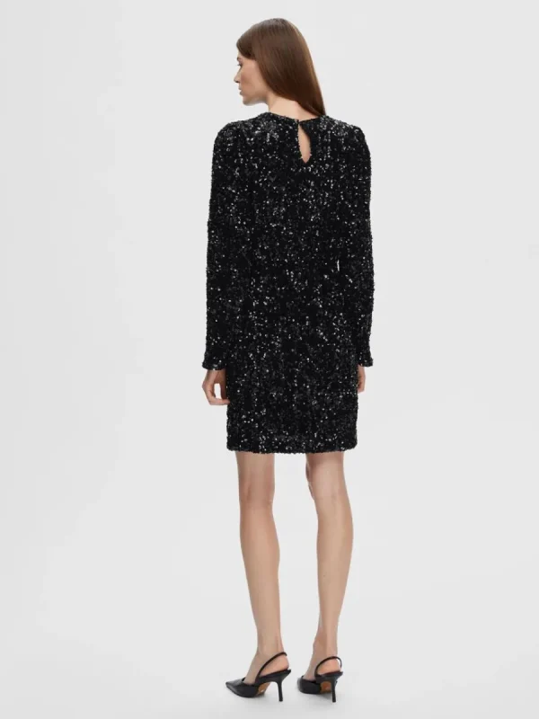 SELECTED PALJETT KORT KLÄNNING Black Best Sale