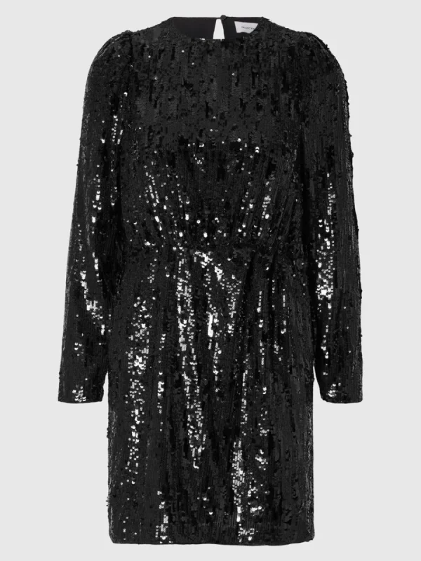 SELECTED PALJETT KORT KLÄNNING Black Flash Sale