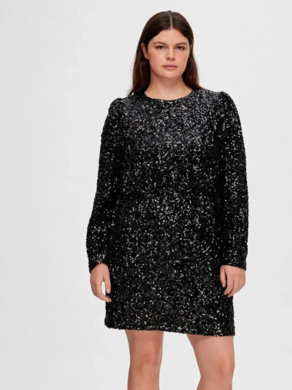 SELECTED PALJETT KORT KLÄNNING Black Best Sale