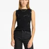 SELECTED PALJETTPRYDD ÄRMLÖS TOPP Black Discount