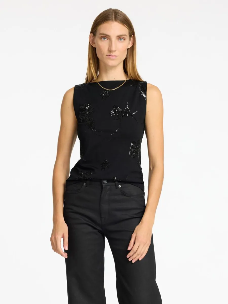 paljettprydd_rmls_topp_0.webp SELECTED PALJETTPRYDD ÄRMLÖS TOPP Black Discount