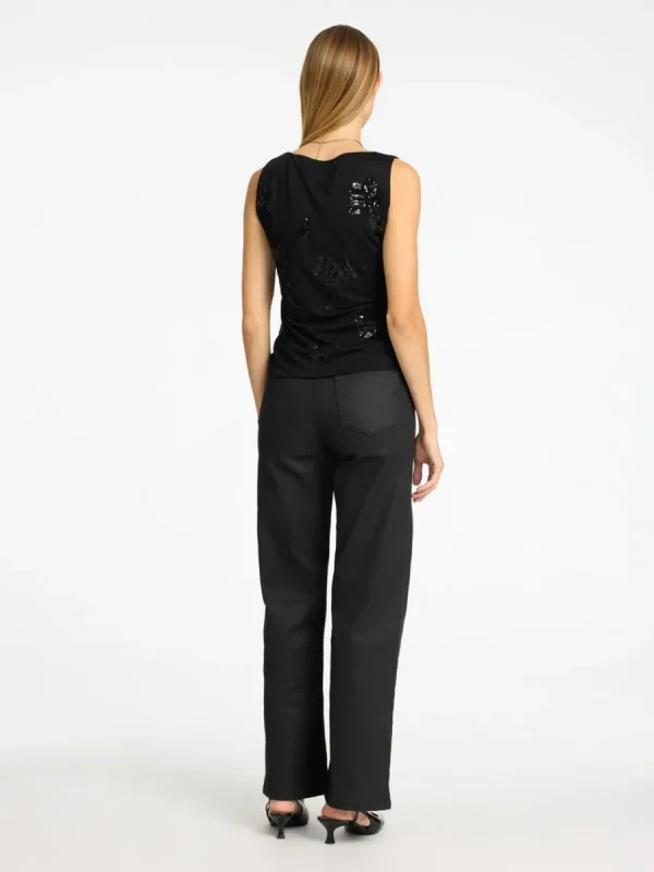 SELECTED PALJETTPRYDD ÄRMLÖS TOPP Black Discount