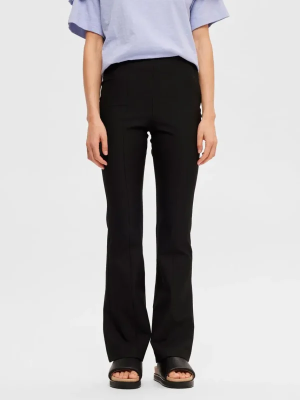 SELECTED PINTUCK UTSVÄNGDA BYXOR Black Flash Sale