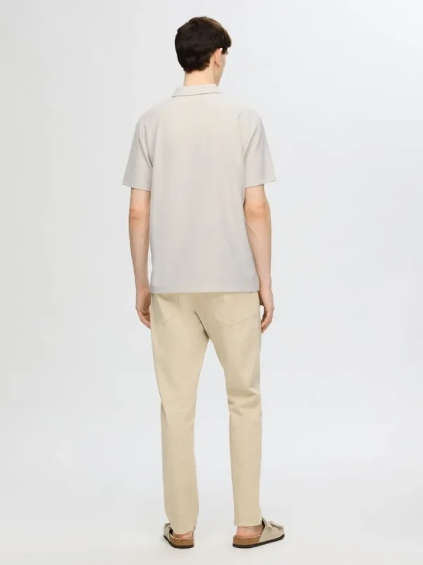 SELECTED PLISSÉ OCH HALVLÅNGT BLIXTLÅS PIKÉTRÖJA Beige Fashion