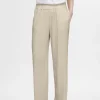 SELECTED PLISSERAD MED HÖG MIDJA BYXOR Beige Shop