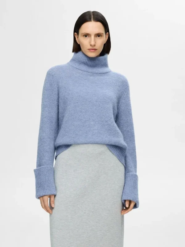 SELECTED POLOKRAGE TRÖJA Blue Store