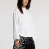 SELECTED PÄRLDETALJ CROPPAD SKJORTA White Store