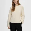 SELECTED PÄRLDETALJ TRÖJA Beige Best Sale