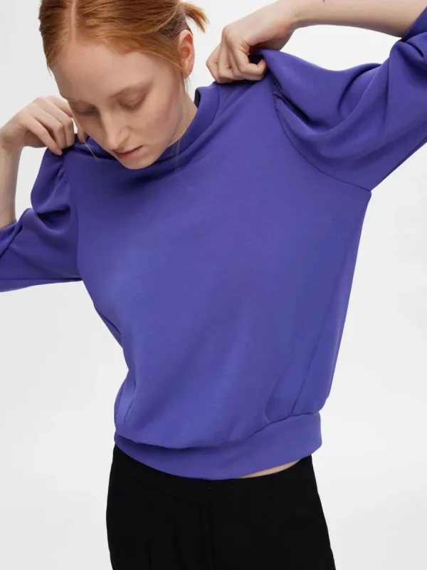 SELECTED PUFFÄRMAR SWEATSHIRT Purple Discount