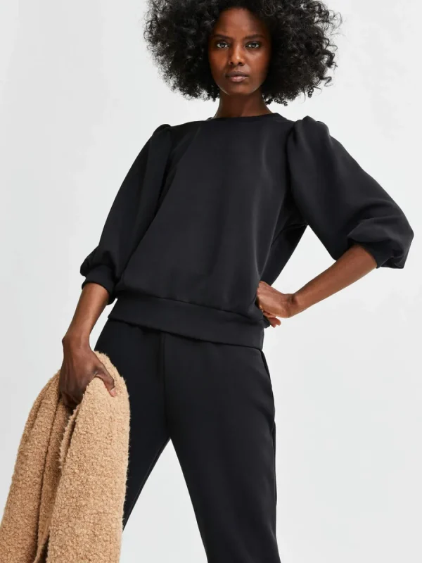 SELECTED PUFFÄRMAR SWEATSHIRT Black Outlet