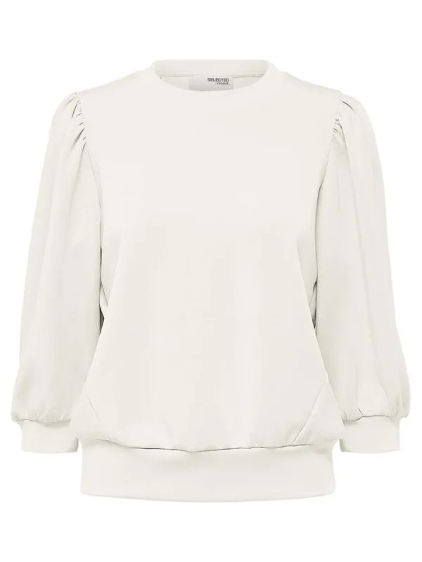 SELECTED PUFFÄRMAR SWEATSHIRT White Online