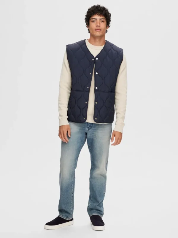 SELECTED QUILTAD VÄST Blue Hot