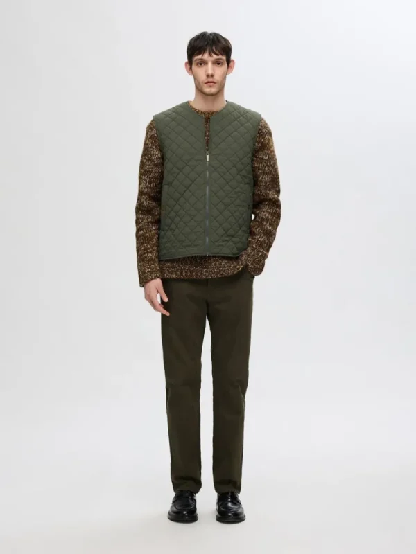 SELECTED QUILTAD VÄST Green Online