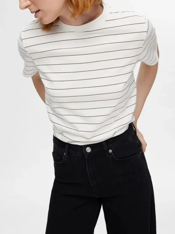 SELECTED RANDIG BOMULL T-SHIRT White Cheap