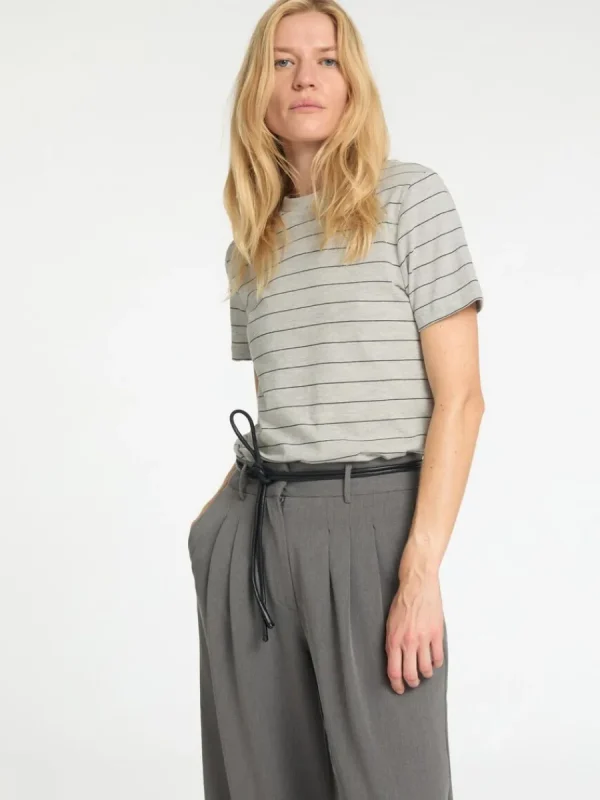 SELECTED RANDIG BOMULL T-SHIRT Grey Store