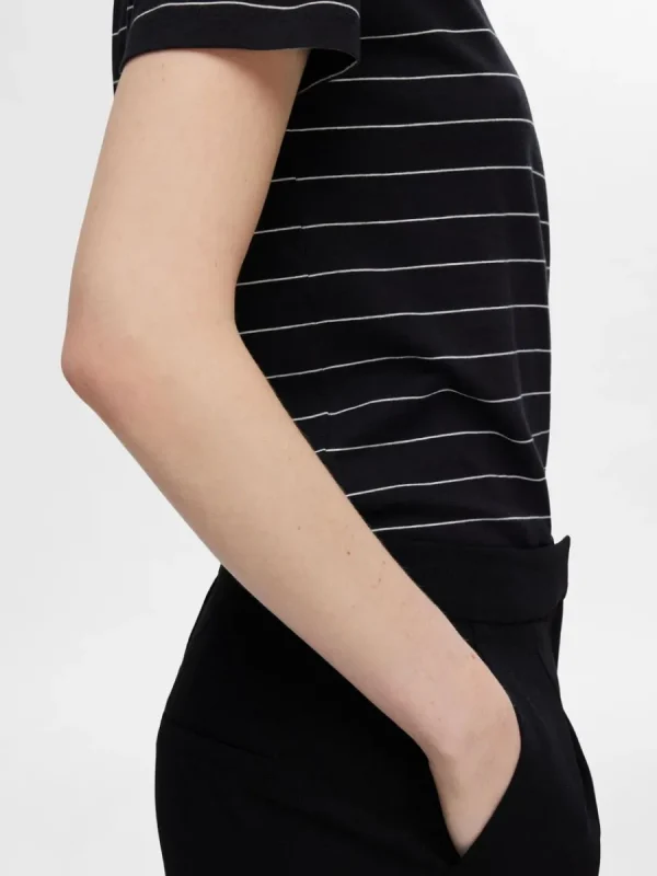 SELECTED RANDIG BOMULL T-SHIRT Black Clearance