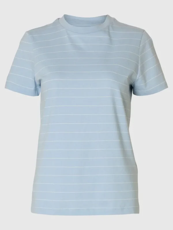 SELECTED RANDIG BOMULL T-SHIRT Blue Cheap