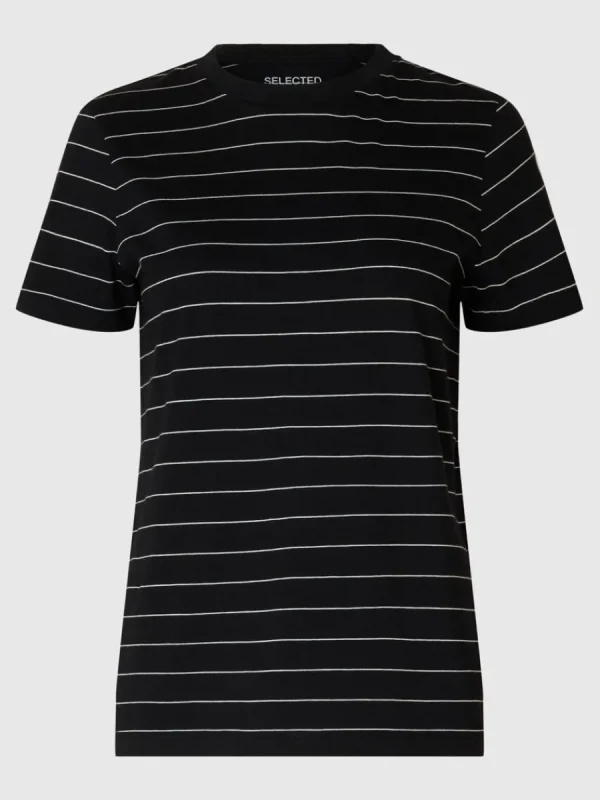 SELECTED RANDIG BOMULL T-SHIRT Black Clearance
