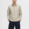 SELECTED RANDIG BOMULL ÖVERSKJORTA Beige Sale