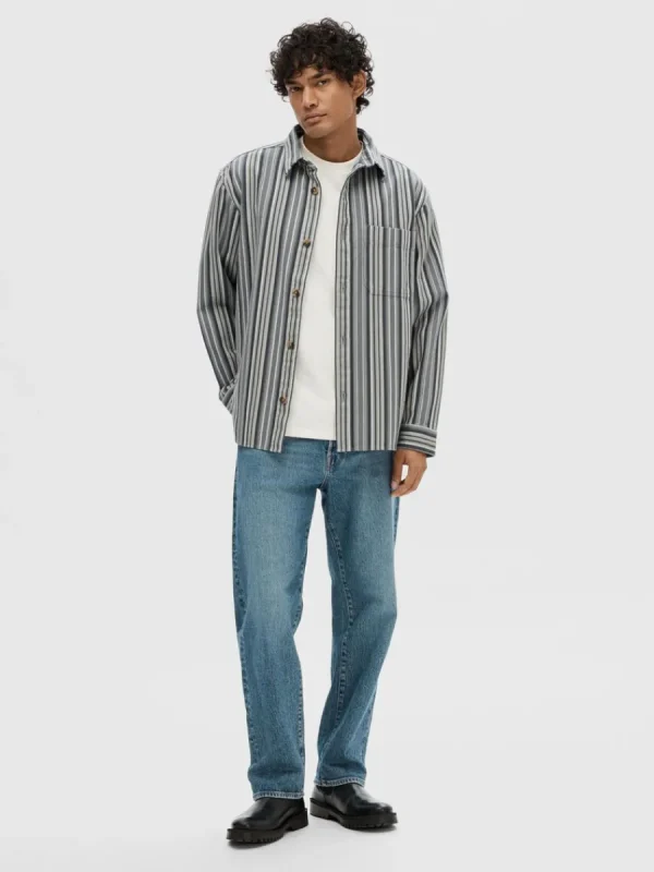 SELECTED RANDIG BOMULL ÖVERSKJORTA Blue Best Sale