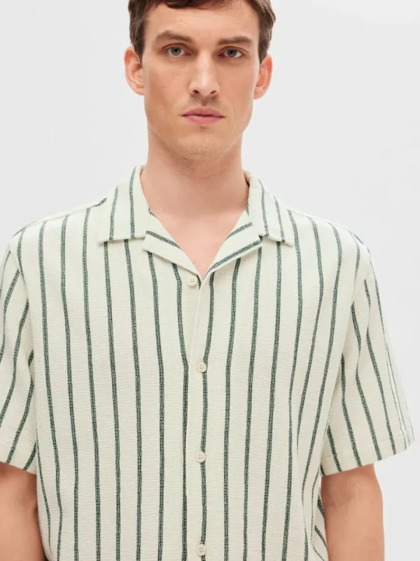 SELECTED RANDIG KORTÄRMAD SKJORTA Green Cheap