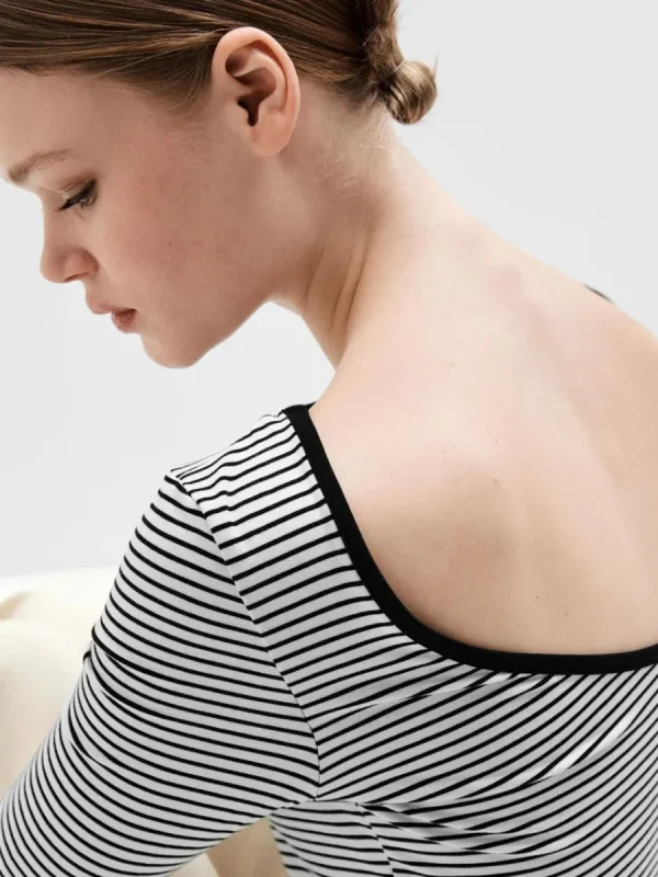 SELECTED RANDIG, LÅGT SKUREN RYGG TOPP Black Sale