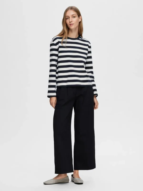 SELECTED RANDIG LÅNGÄRMAD T-SHIRT Blue Hot