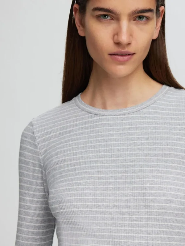 SELECTED RANDIG LÅNGÄRMAD T-SHIRT Grey Clearance