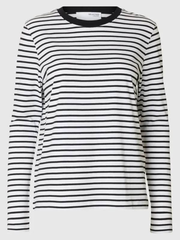 SELECTED RANDIG LÅNGÄRMAD T-SHIRT Black Fashion