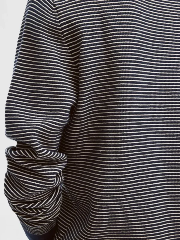 SELECTED RANDIG RUNDRINGAD STICKAD TRÖJA Blue Clearance