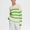 SELECTED RANDIG STICKAD TRÖJA Green Sale
