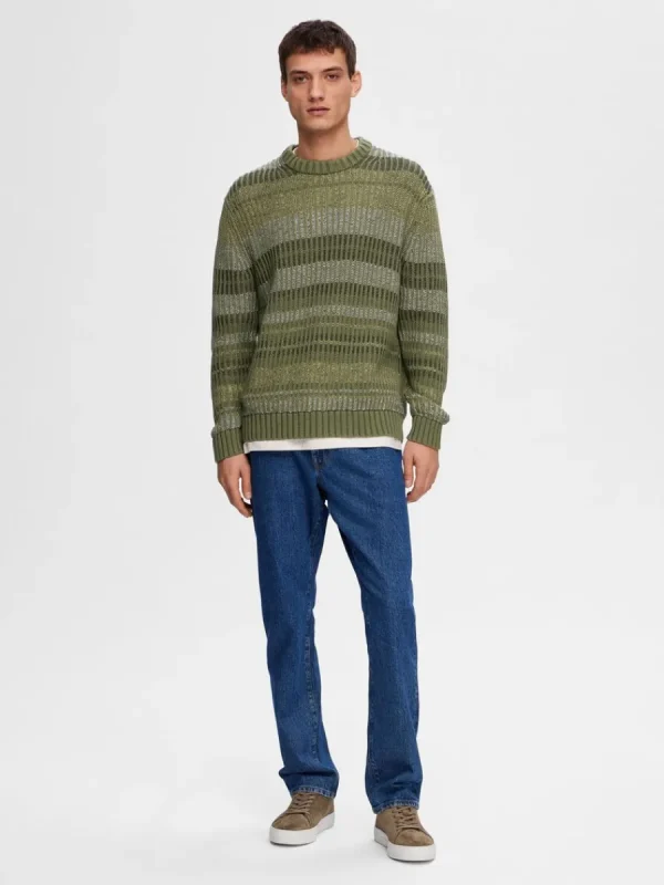 SELECTED RANDIG STICKAD TRÖJA Green Shop