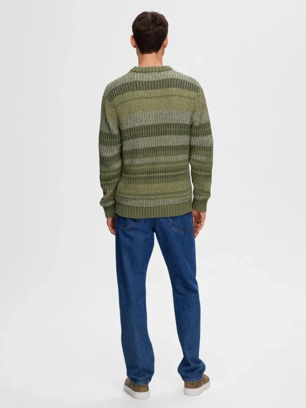 SELECTED RANDIG STICKAD TRÖJA Green Shop