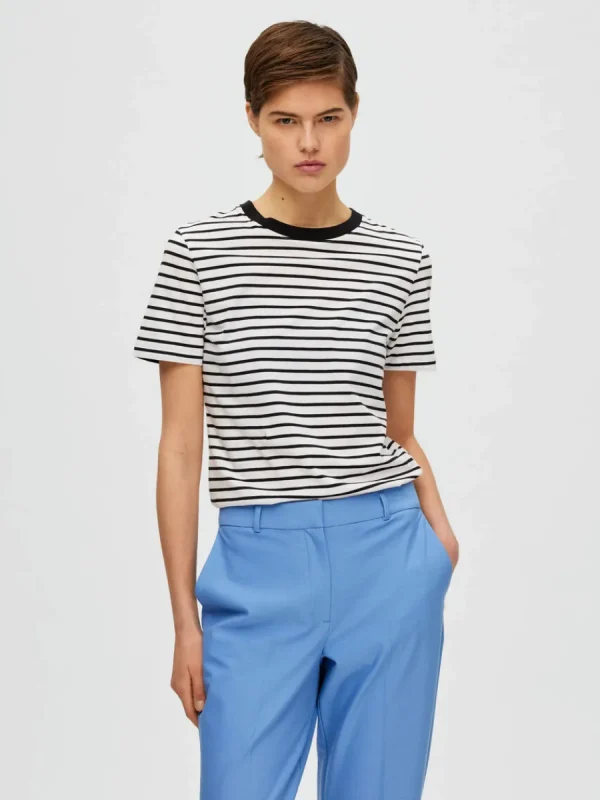 SELECTED RANDIG T-SHIRT Black Cheap