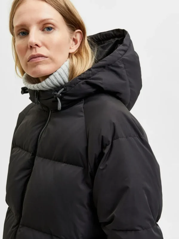 SELECTED RE:DOWN® LÅNG MODELL DUNJACKA Black Hot