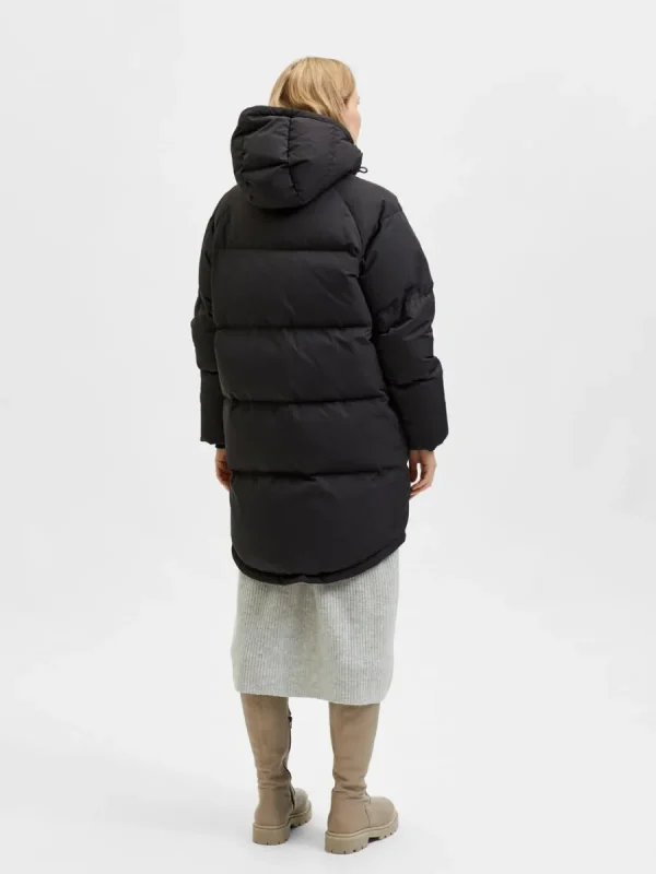 SELECTED RE:DOWN® LÅNG MODELL DUNJACKA Black Hot