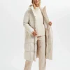 SELECTED RE:DOWN® LÅNG MODELL PUFFERJACKA Beige Cheap