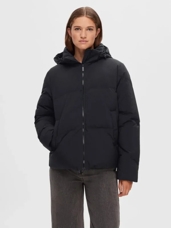 SELECTED RE:DOWN® PUFFERJACKA Black Clearance