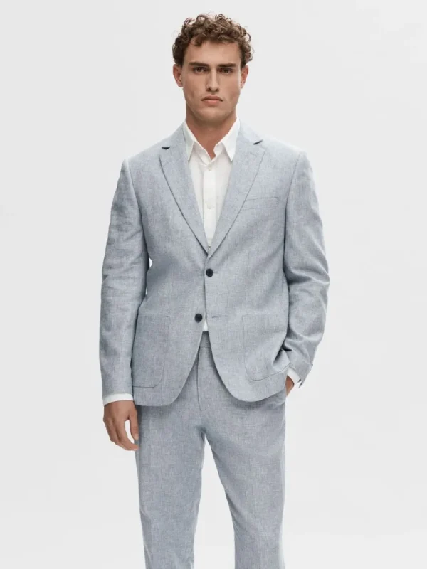 SELECTED REGULAR FIT ENKELKNÄPPT KAVAJ Blue Flash Sale
