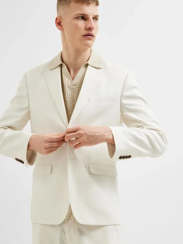SELECTED REGULAR FIT ENKELKNÄPPT KAVAJ White Outlet