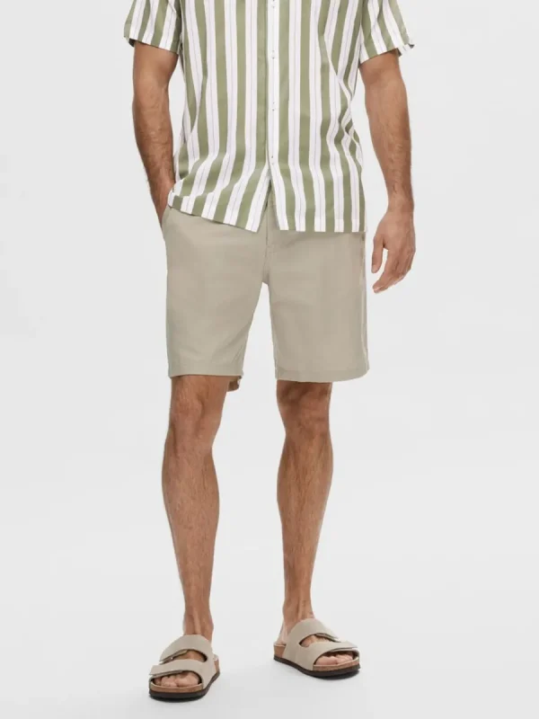 SELECTED REGULAR FIT SHORTS Beige Best Sale