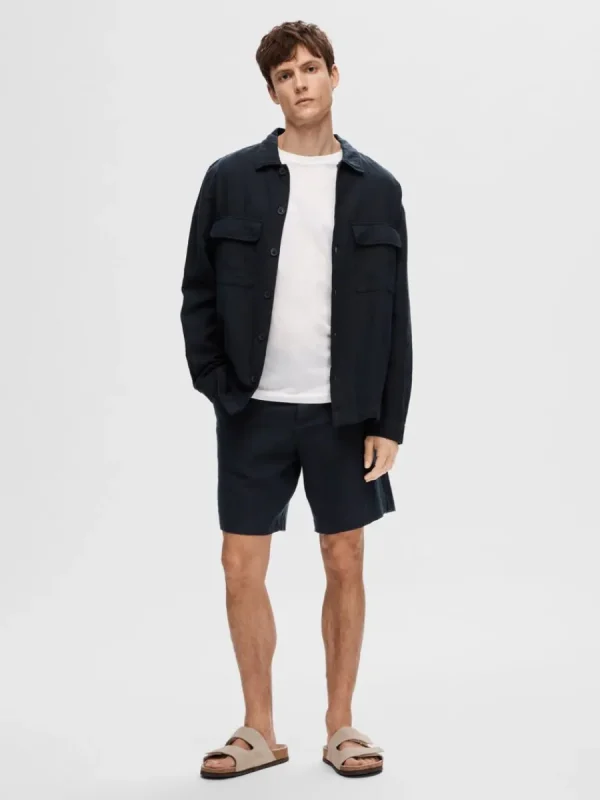 SELECTED REGULAR FIT SHORTS Blue Cheap