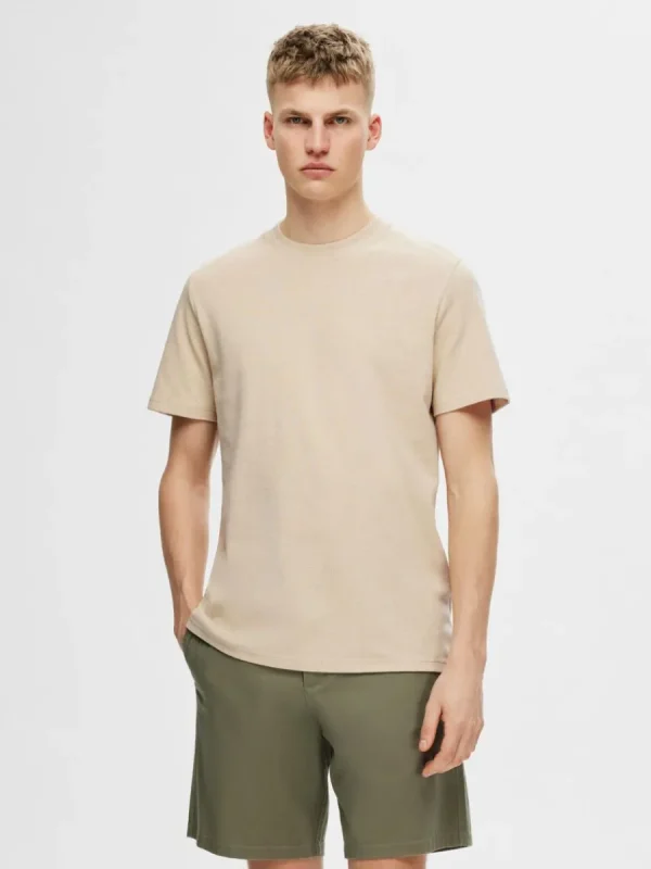 SELECTED REGULAR FIT T-SHIRT Beige Best