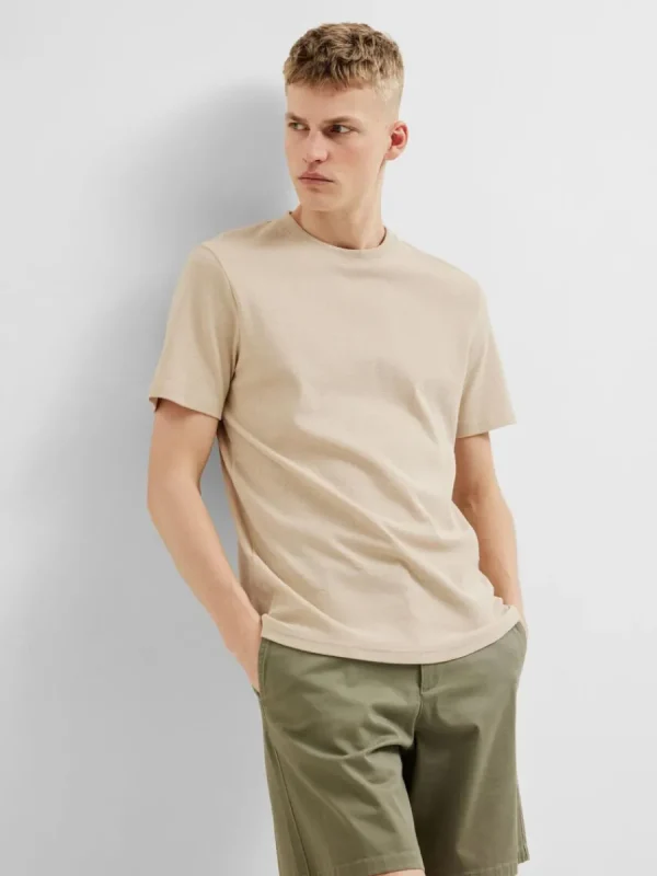 SELECTED REGULAR FIT T-SHIRT Beige Best