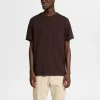 SELECTED REGULAR T-SHIRT Brown Shop