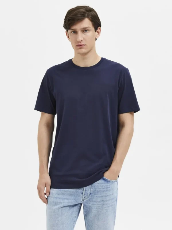 SELECTED REGULAR T-SHIRT Blue Best