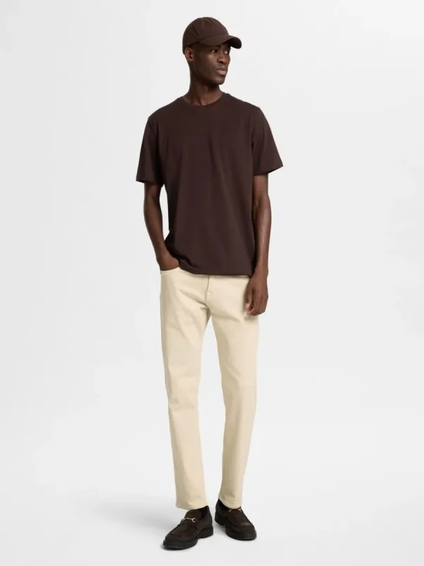 SELECTED REGULAR T-SHIRT Brown Shop