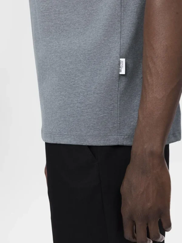 SELECTED REGULAR T-SHIRT Grey Sale