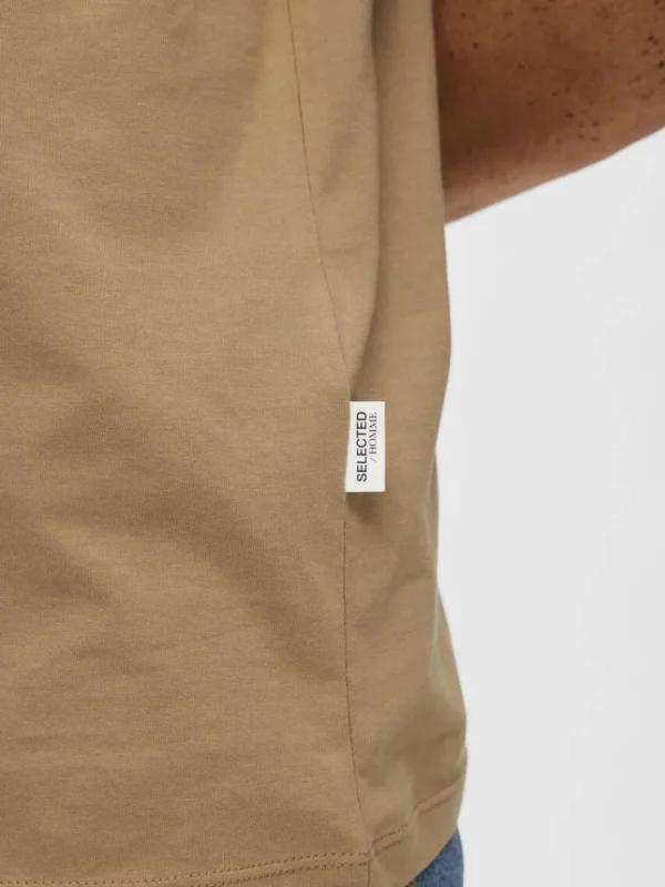 SELECTED REGULAR T-SHIRT Brown Cheap