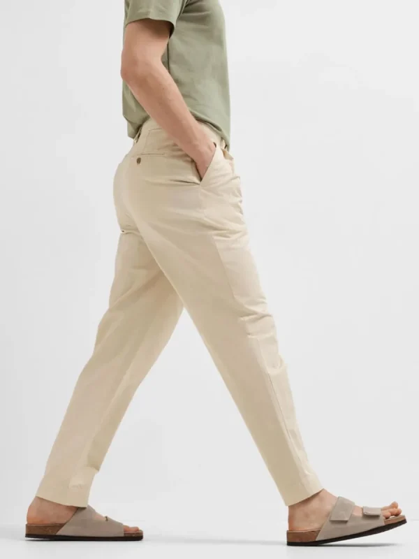 SELECTED RELAXED FIT BESKURNA BYXOR Beige Cheap